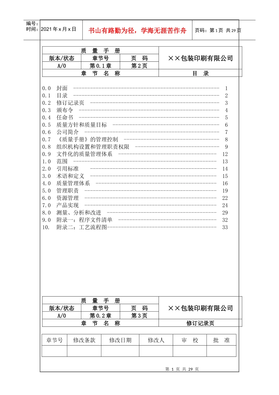 某包装印刷公司质量手册_第1页