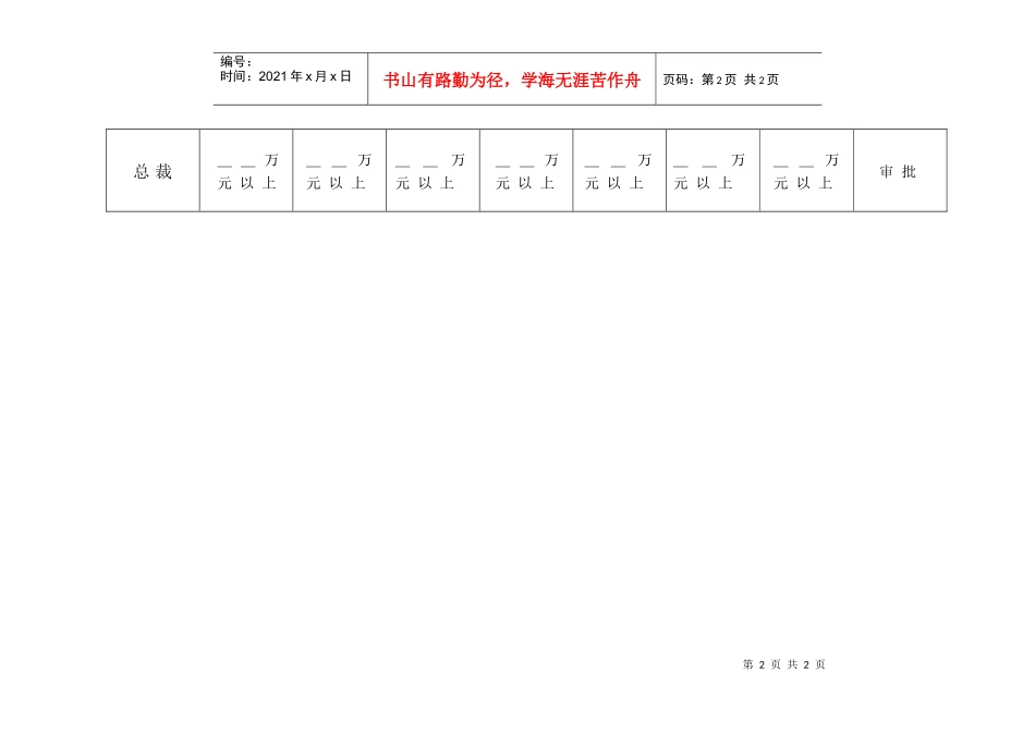 某咨询—某房地产资金支出审批权限表1212黄_第2页