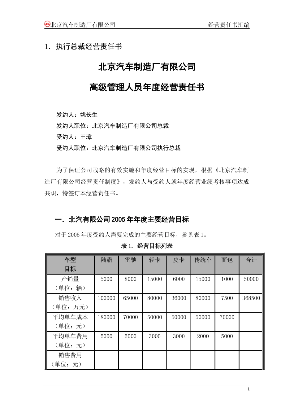 某公司高层管理人员年度经营责任书汇编_第3页