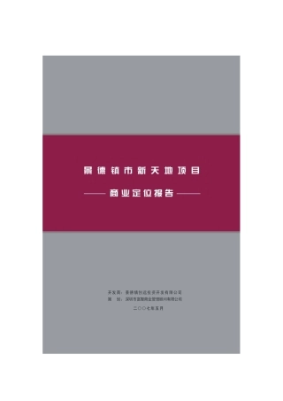 某商业项目商业定位报告