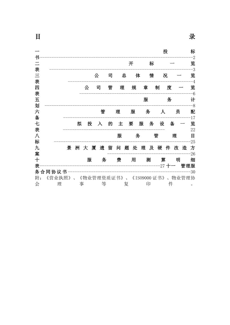 某大厦物业管理服务项目投标书_第1页