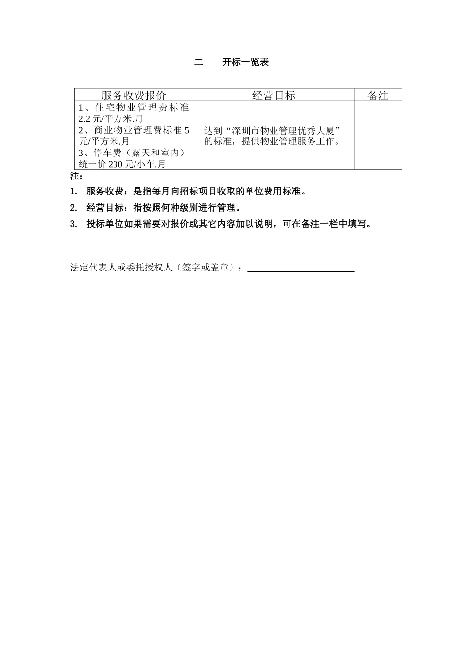 某大厦物业管理服务项目投标书_第3页