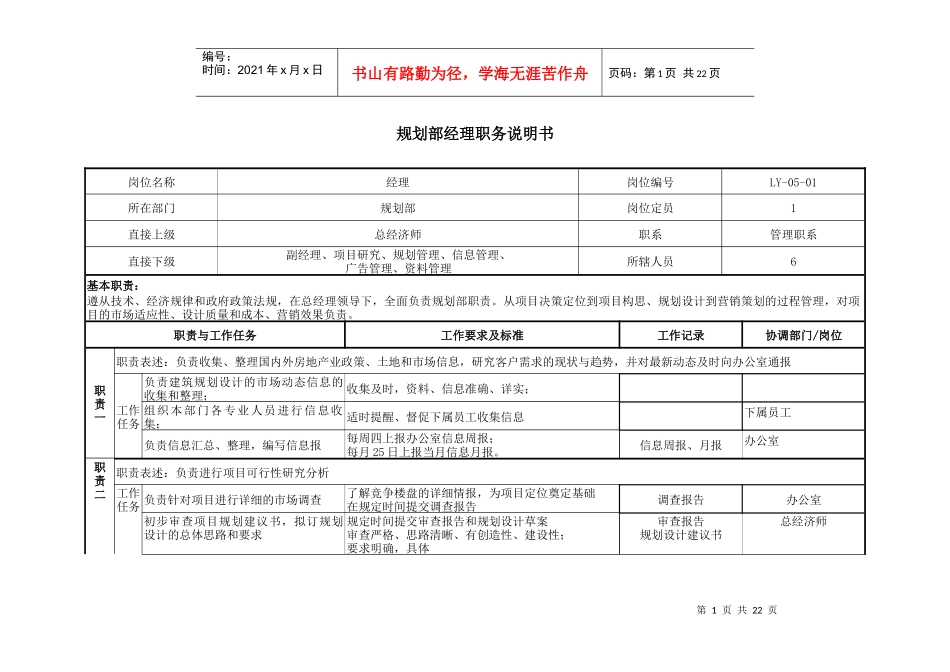 某咨询规划技术部职务说明书_第3页
