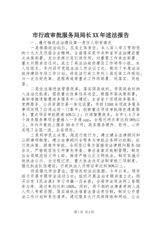 市行政审批服务局局长述法报告