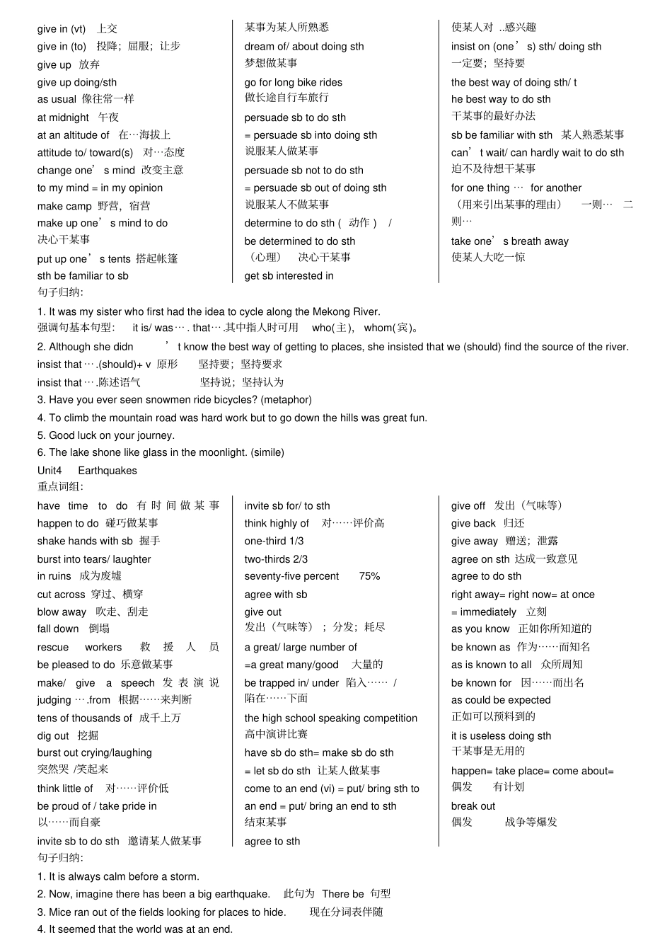人教版高中英语必修一各单元重点详解及练习_第3页