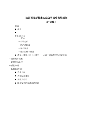 某实业公司战略发展规划方案