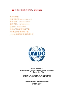 某市产业集群发展战略研究报告