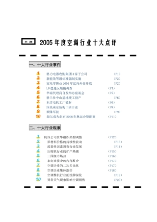 某年度空调行业十大点评