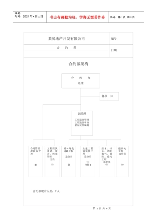 某房地产开发有限公司合约部各岗位职责总表(1)
