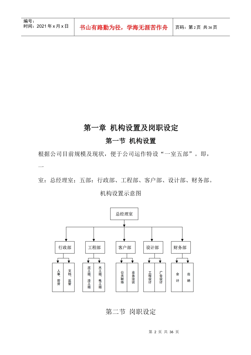 某工程公司机构设置及管理制度汇编_第2页