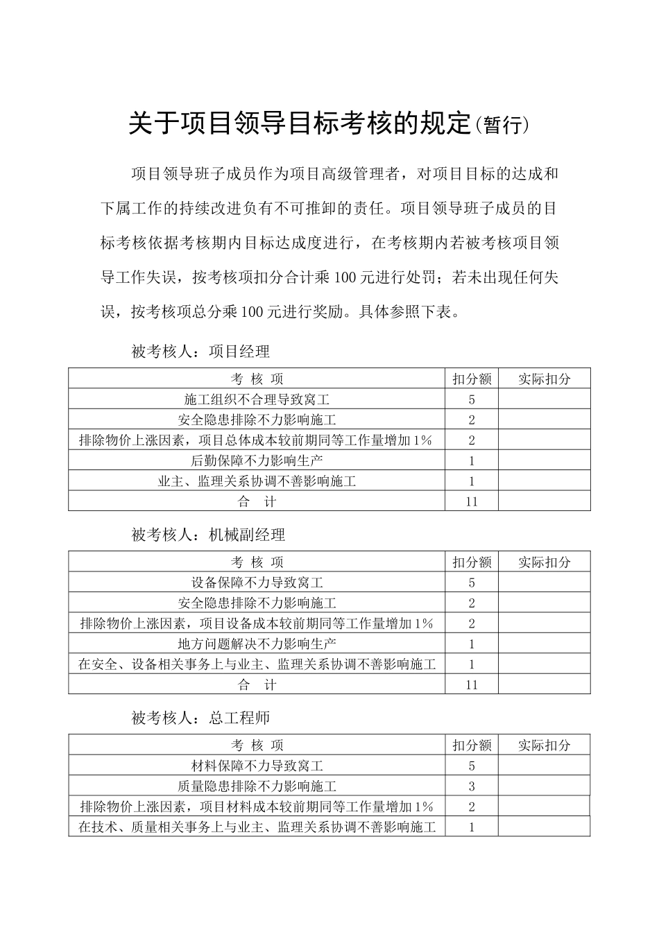 某建筑公司管理层目标责任制考核手册_第3页