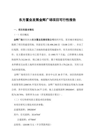 某广场项目可行性报告(doc 41页)