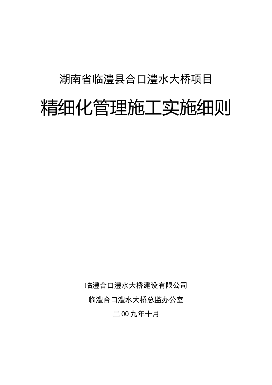 某大桥项目精细化管理施工实施细则_第1页
