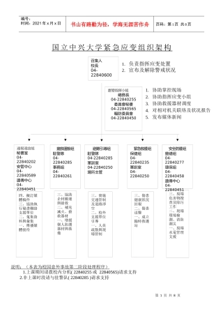 某大学紧急应变组织架构