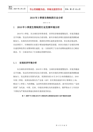 某年度生物制药行业分析