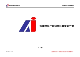 某广场招商经营策划方案