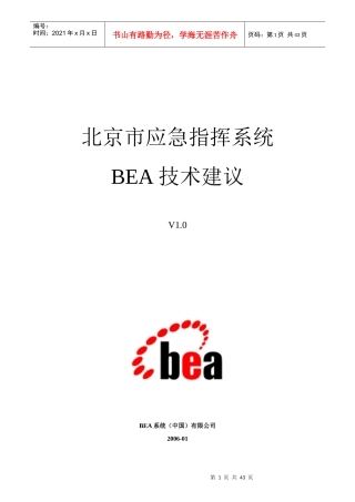 某市应急指挥系统BEA技术建议方案