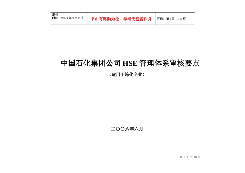 某大型石化公司HSE审核要点表_第1页