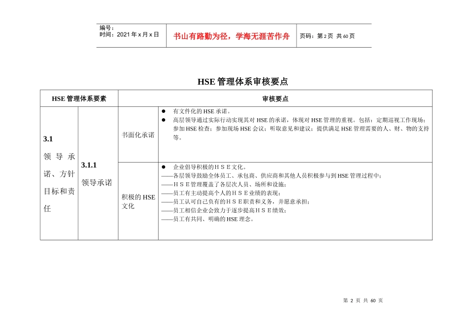 某大型石化公司HSE审核要点表_第2页
