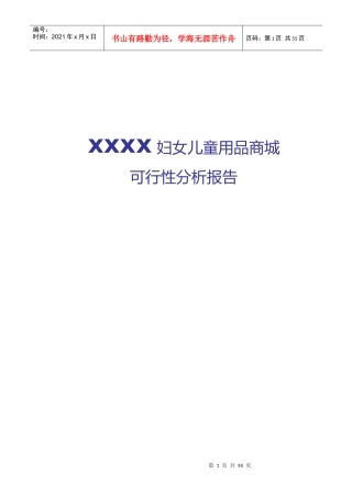 某市妇女儿童用品商城可行性分析报告
