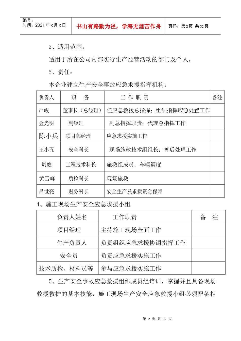 某工程建设公司预防监控措施和应急预案_第2页