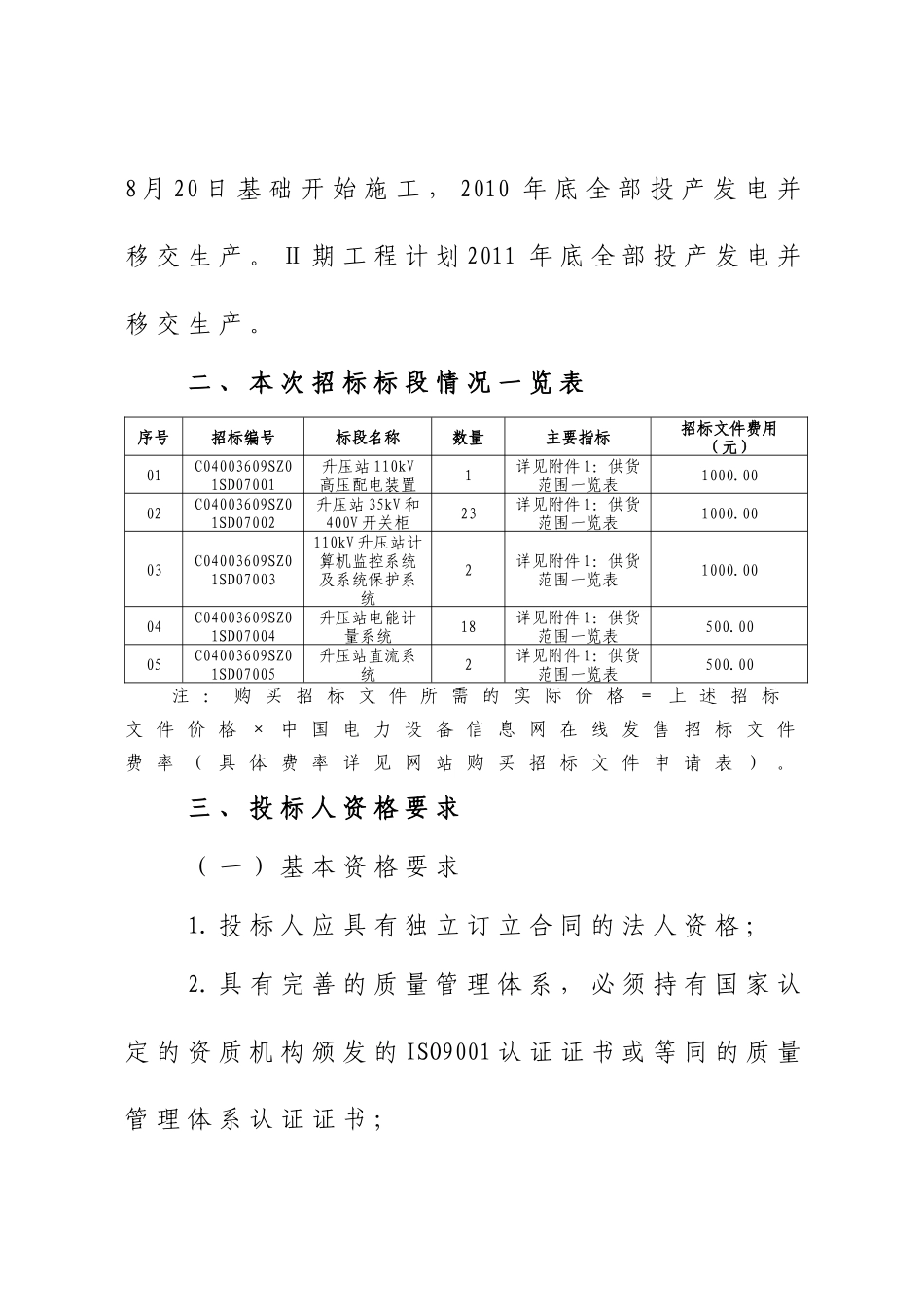 某工程升压站电气设备招标公告_第2页