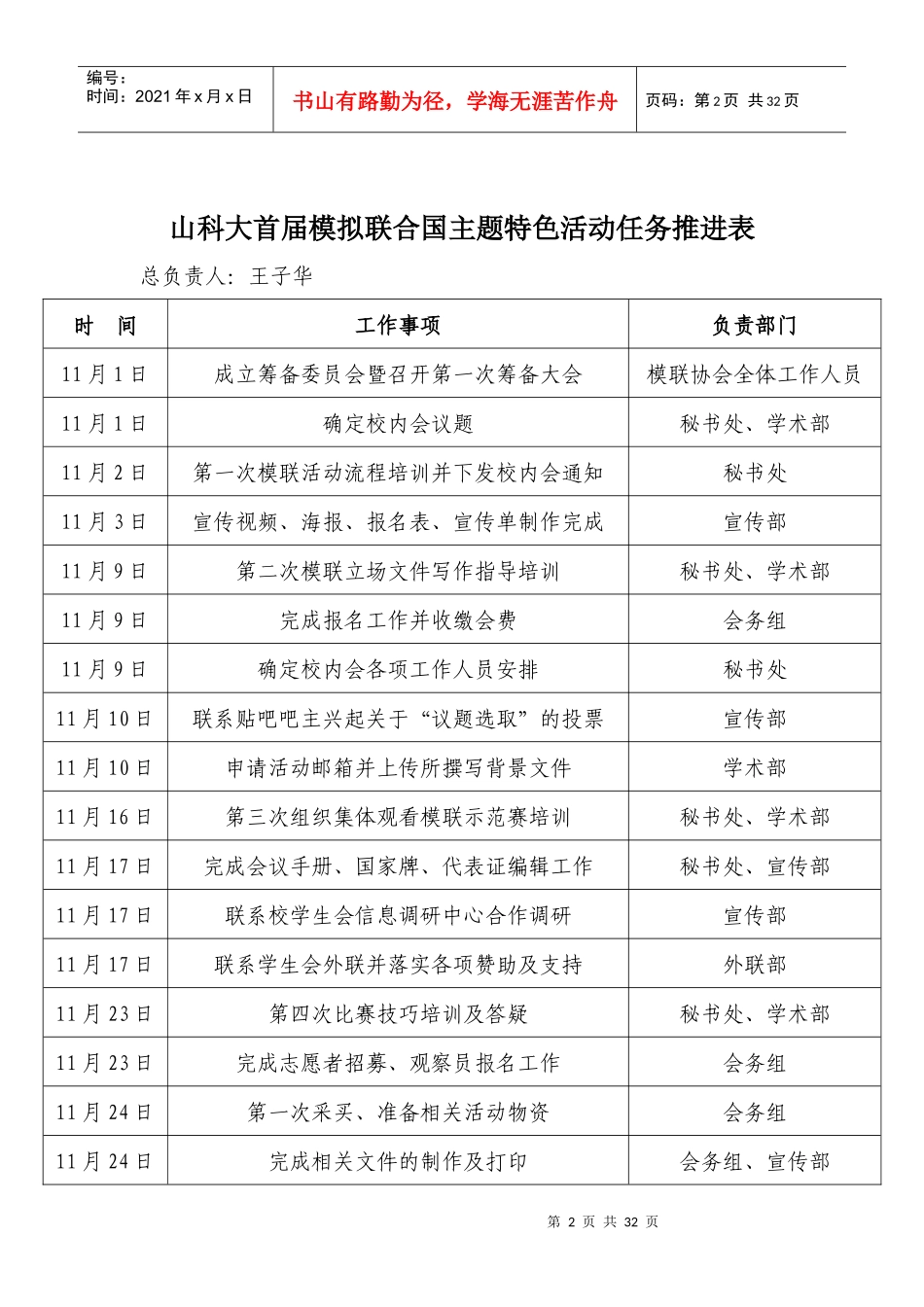 某大学首届模拟联合国系列活动策划书_第3页