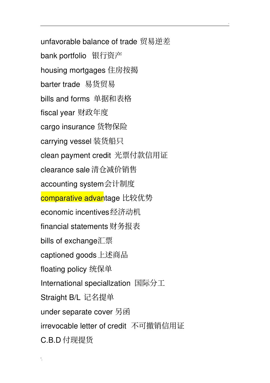 商务英语翻译专有名词_第1页