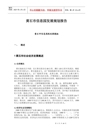 某市发展信息产业园规划报告