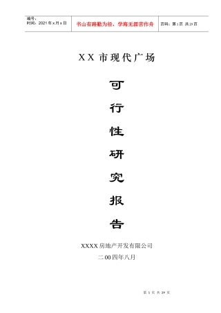某市现代广场可行性报告