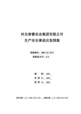 某实业集团有限公司生产安全事故应急预案