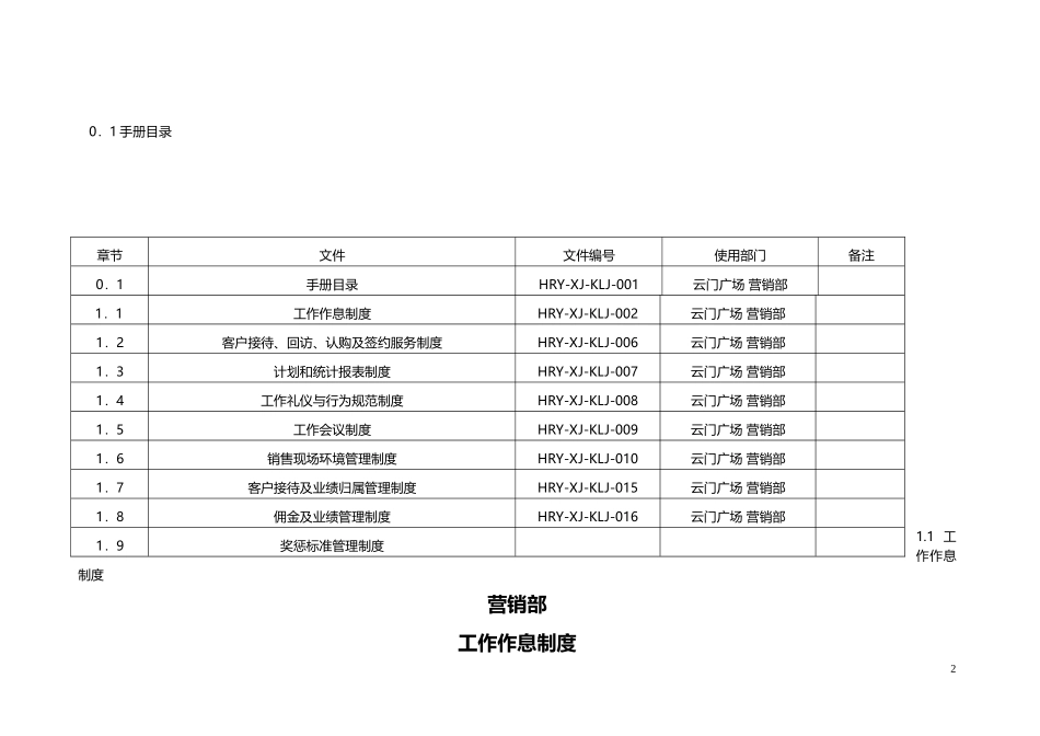 某广场销售部管理制度工作手册_第2页