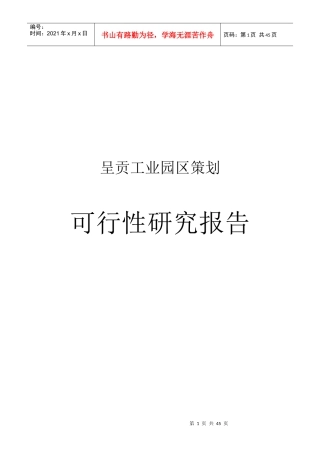 某工业园区策划可行性研究报告