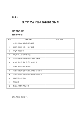 某市安全评价机构年度考核报告