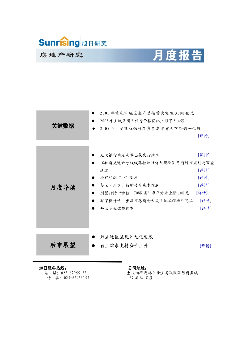 某年1月重庆市房地产月度报告_第1页