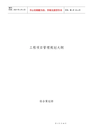 某工程项目管理规划大纲