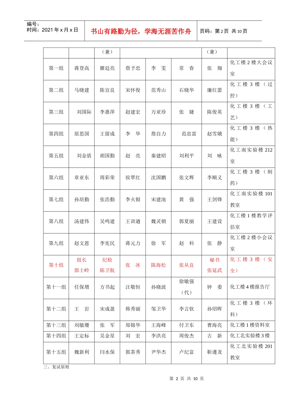 某年硕士研究生招生复试工作细则_第2页