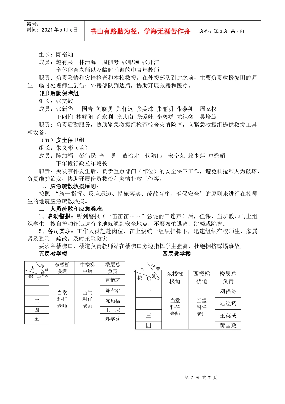 某学校突发事件应急预案_第2页