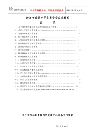 某小学各类安全应急预案