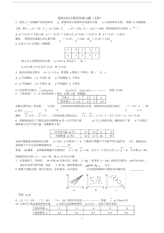 (完整版)线性回归方程-刷题训练.doc