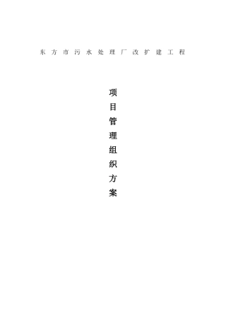 某市污水处理厂改扩建工程项目管理组织方案