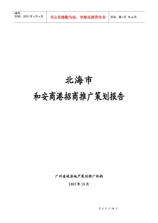 某市招商推广策划报告