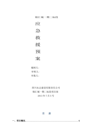 某建设有限责任公司安全应急预案专项方案