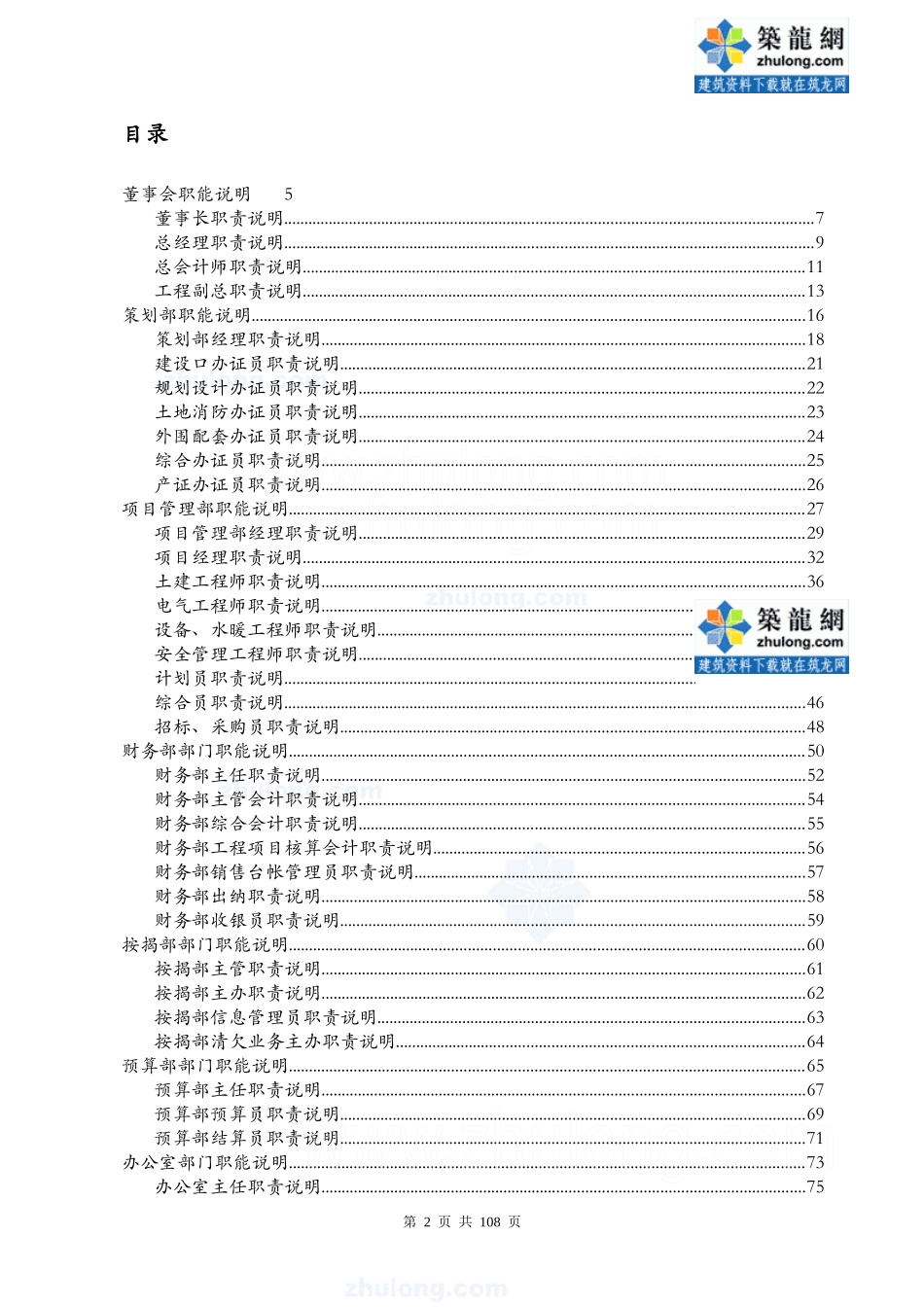 某房地产开发公司部门岗位和手册_第2页