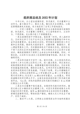 组织部总结及计划