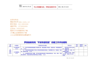 某教育局“平安和谐校园”创建工作评估细则