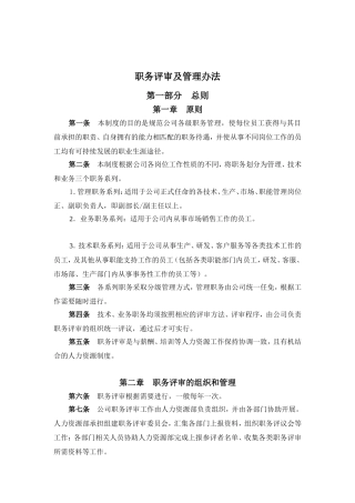 某某电子有限公司职务评审及管理办法