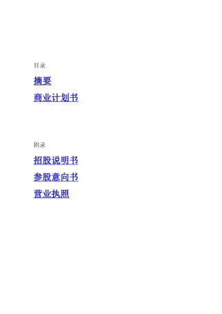 某投资股份有限公司商业计划书