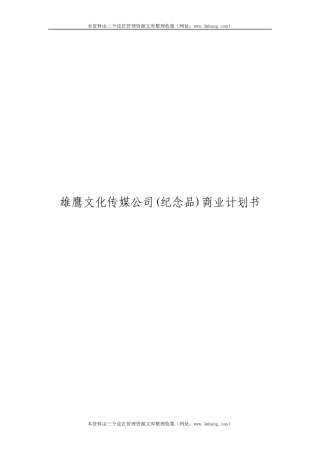 某文化传媒公司商业计划书