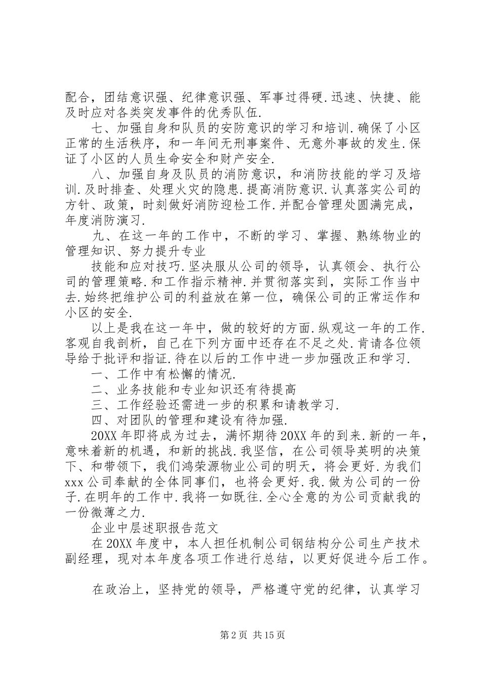 企业中层述职报告_第2页